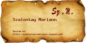 Szalontay Mariann névjegykártya